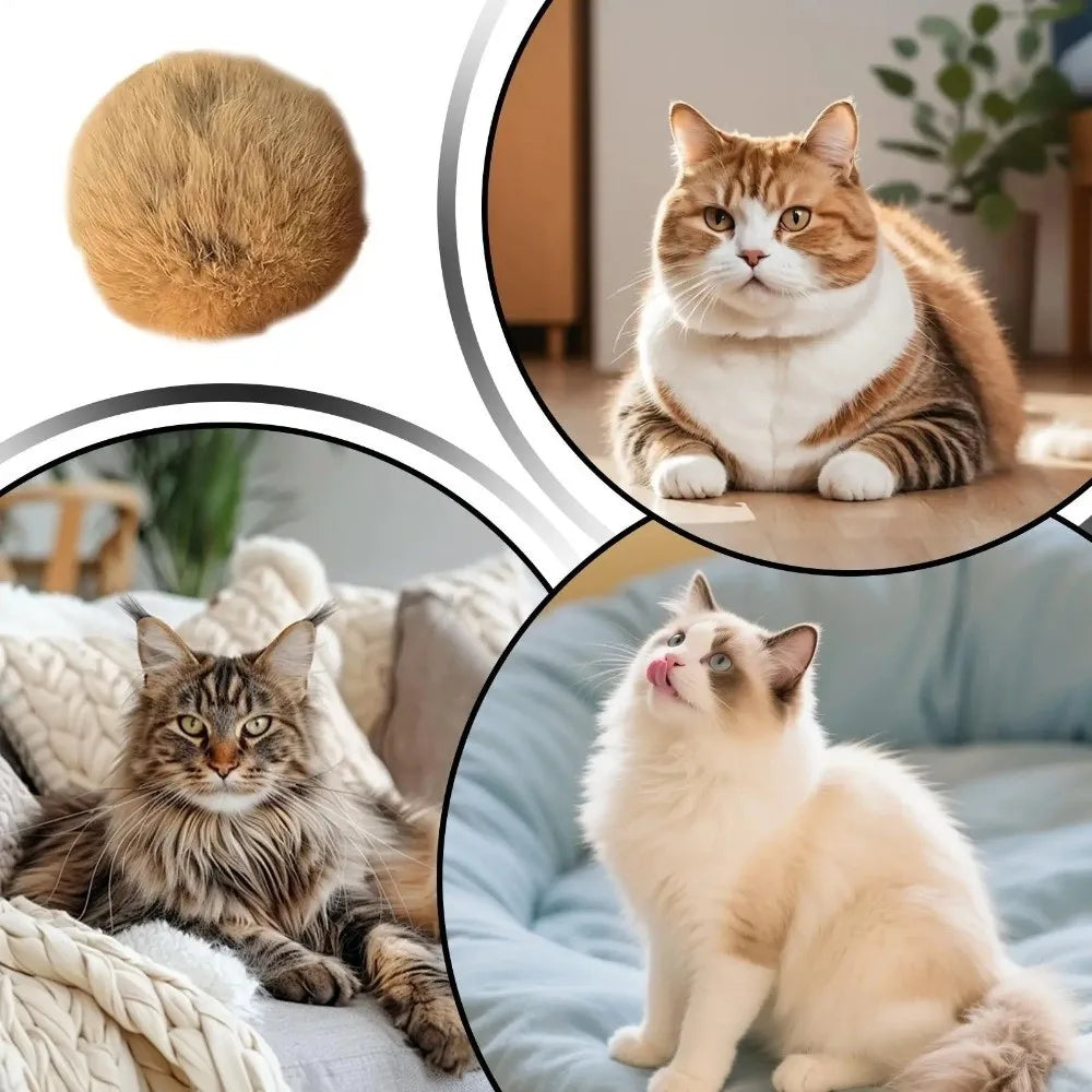 Bola de Pelo para Gatos — Juguete Suave para Morder, Patear y Perseguir