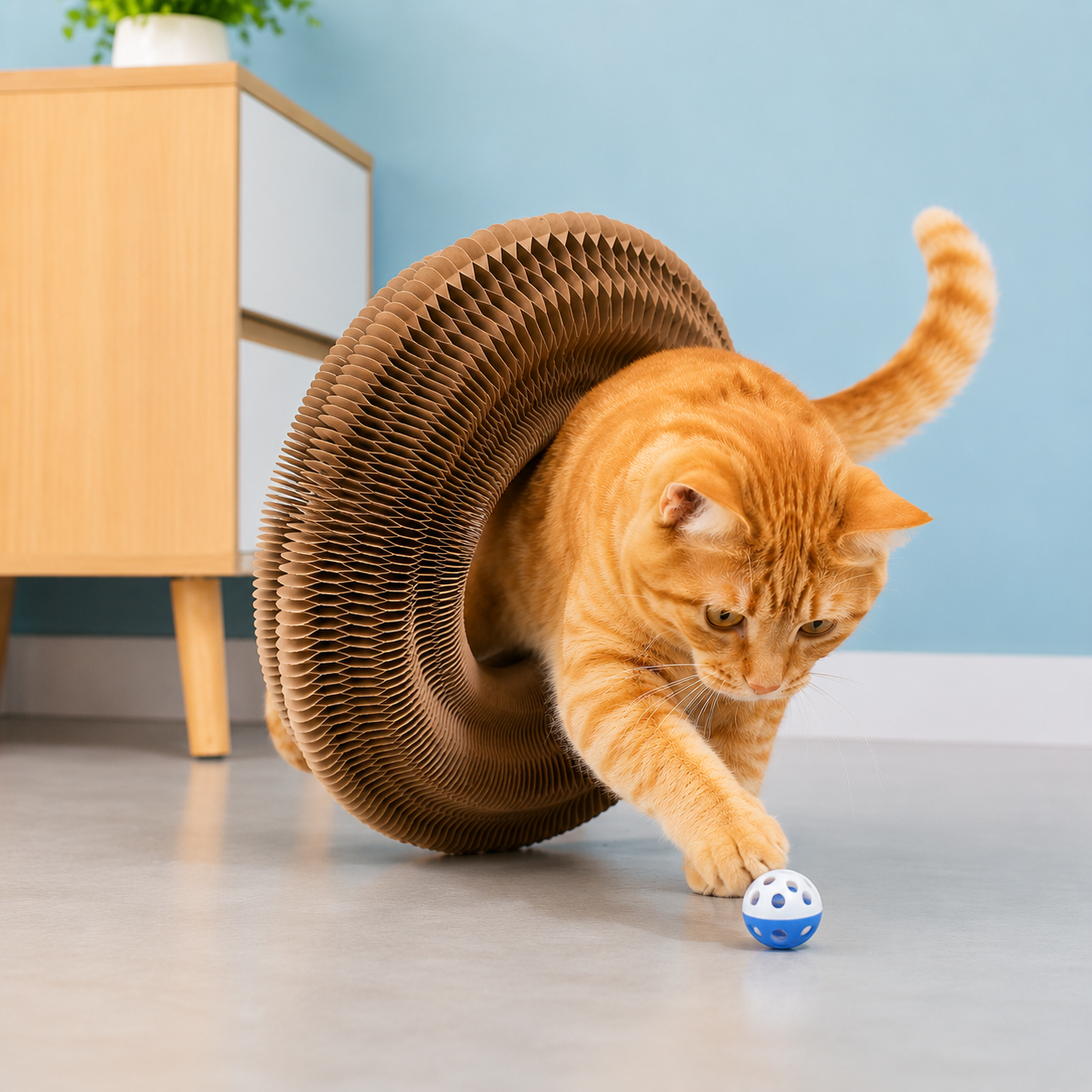 Rascador Mágico Plegable para Gatos — Acordeón Interactivo