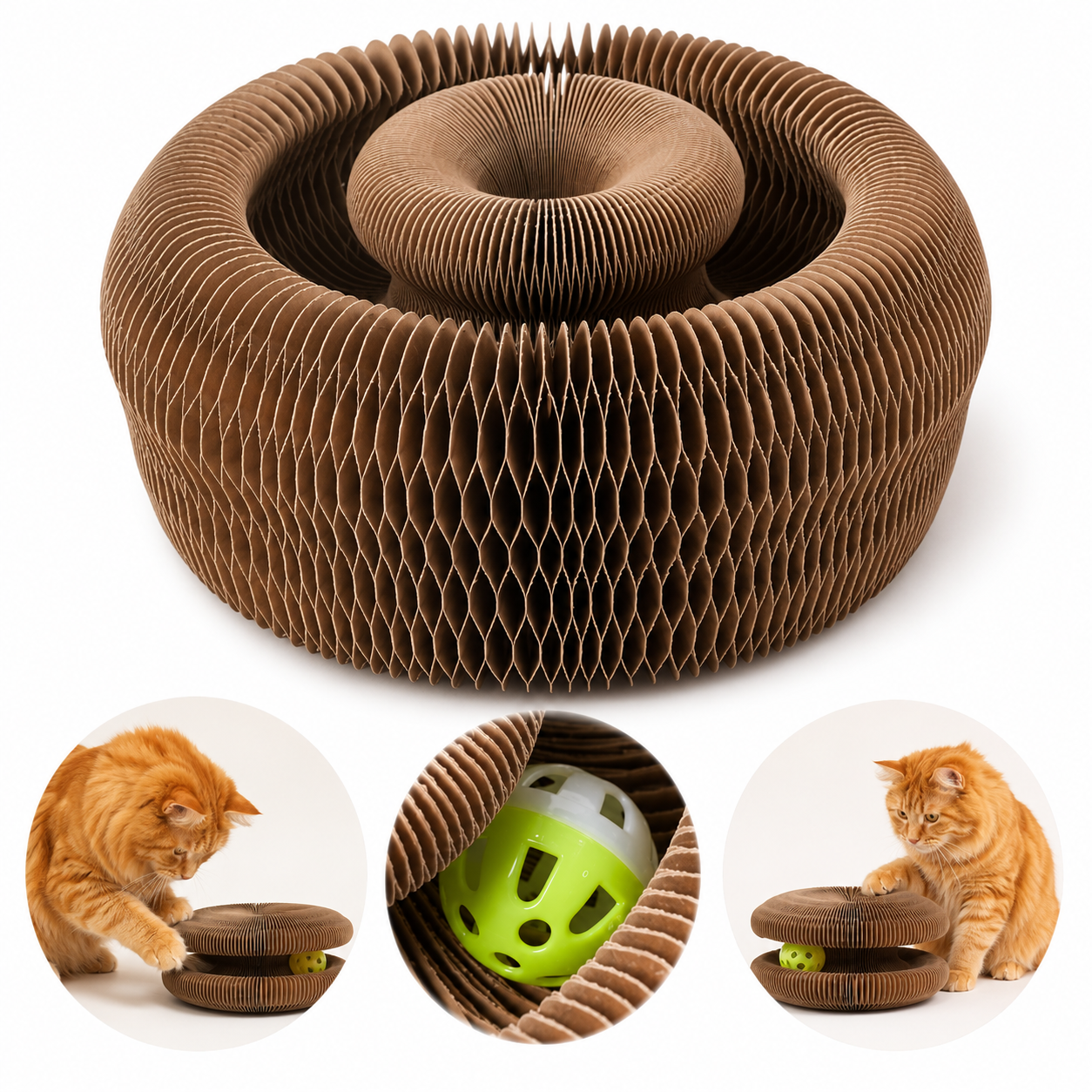 Rascador Mágico Plegable para Gatos — Acordeón Interactivo