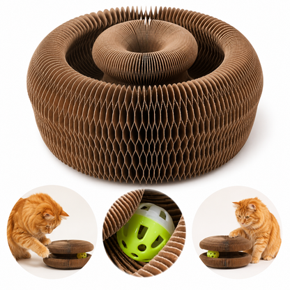 Rascador Mágico Plegable para Gatos — Acordeón Interactivo